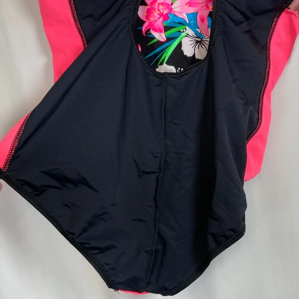 ZeroXposur Tropical Bloom Kids One Piece Swimsuit Sz L (14.5/16.5)